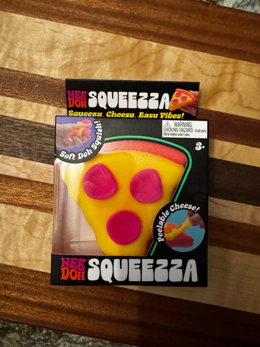 Squeeza Pizza Slice Soft Toy - Yellow with Pink Toppings
